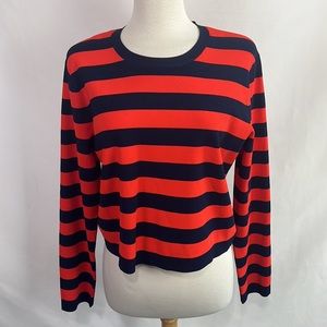Veronica Beard New with Tags Red and Navy Striped Sweater